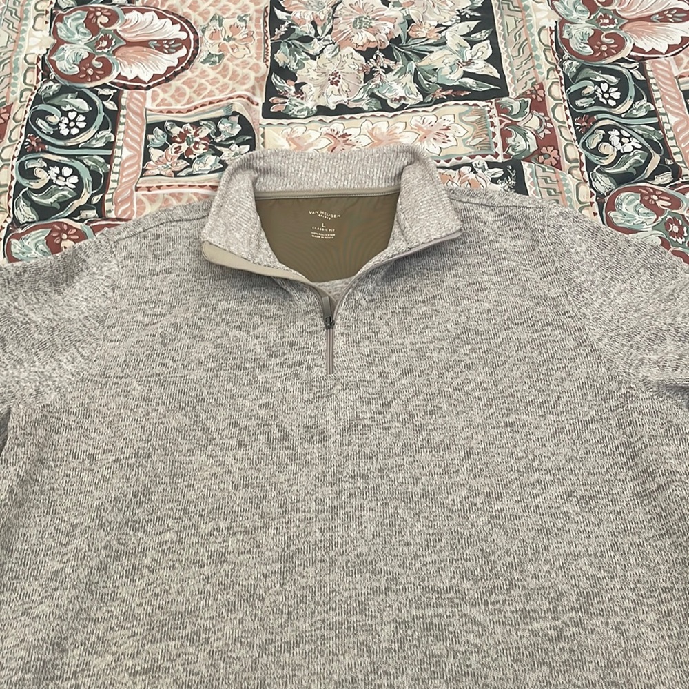 Tan Quarter-Zip Sweater